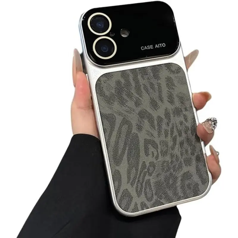 Camera Leather Case - Leopard Cheetah Leather Back Camera Protect