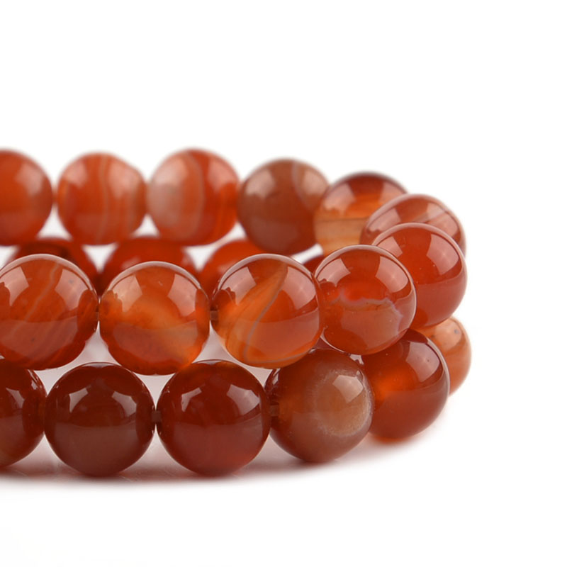 1 Strand Red Striped Agate Nat - Vintage Collectibles For Sale recension och pris