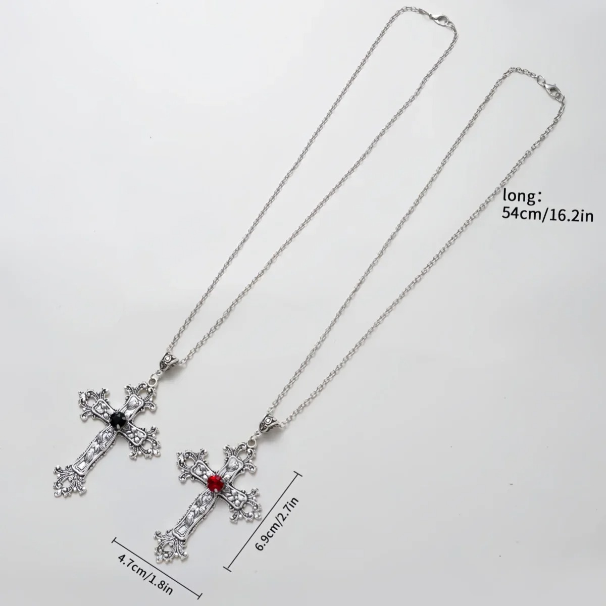 Punk Crystal Big Cross Pendant - Vintage Collectible Jewelry recension och pris