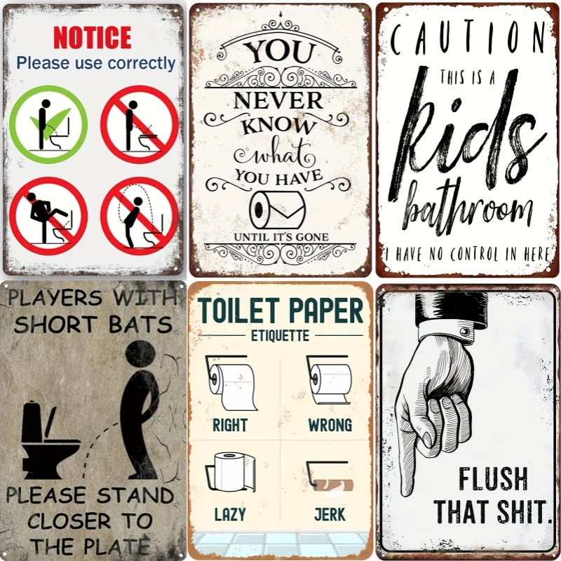 Funny Word Bathroom Decor Wari - Vintage Collectible Signs recension och pris