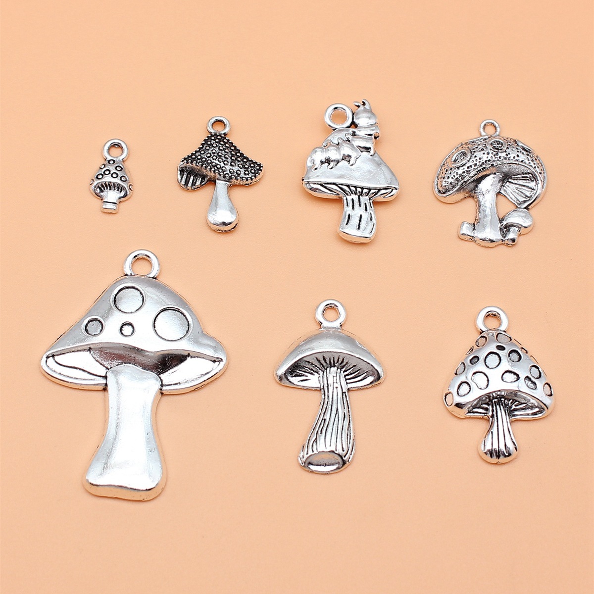 7pcs Antique Silver Color Mush - Vintage Collectible Jewelry recension och pris