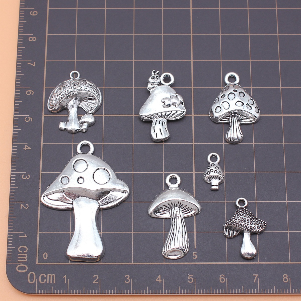 7pcs Antique Silver Color Mush - Vintage Collectible Jewelry recension och pris
