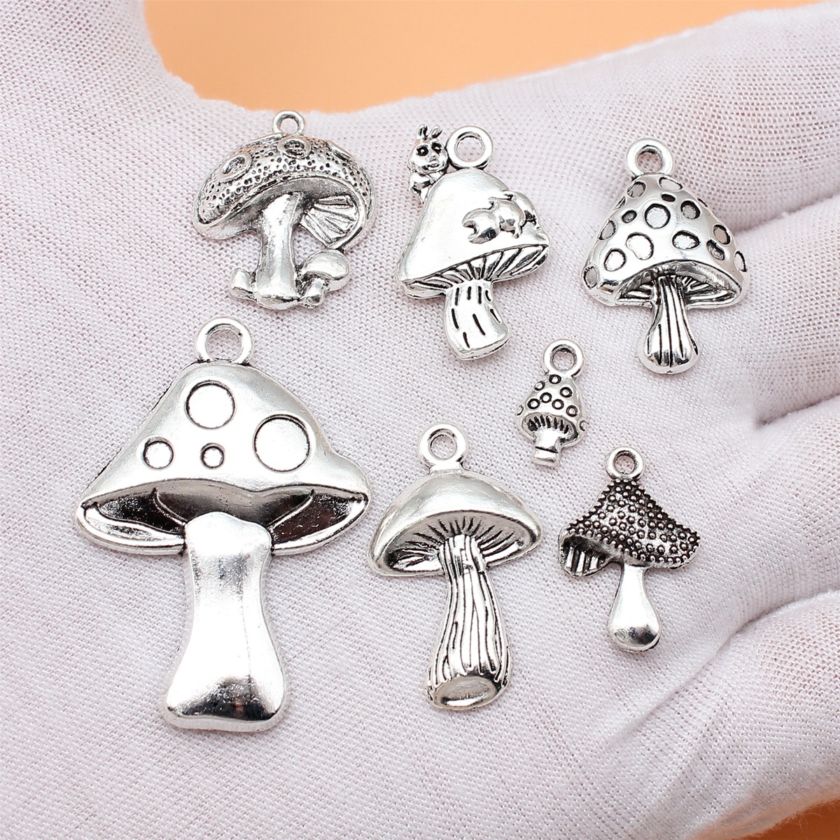 7pcs Antique Silver Color Mush - Vintage Collectible Jewelry recension och pris