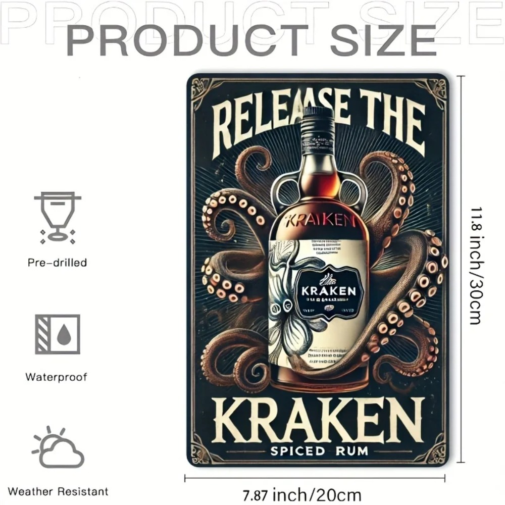 Vintage Kraken Spiced Rum Meta - Vintage Collectible Signs recension och pris