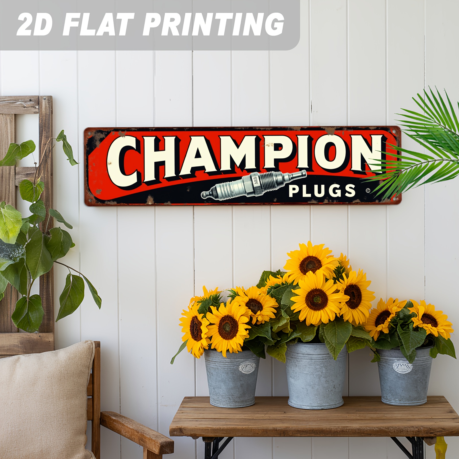 2D Flat, 1pc Champion Plugs Vi - Vintage Collectible Signs recension och pris