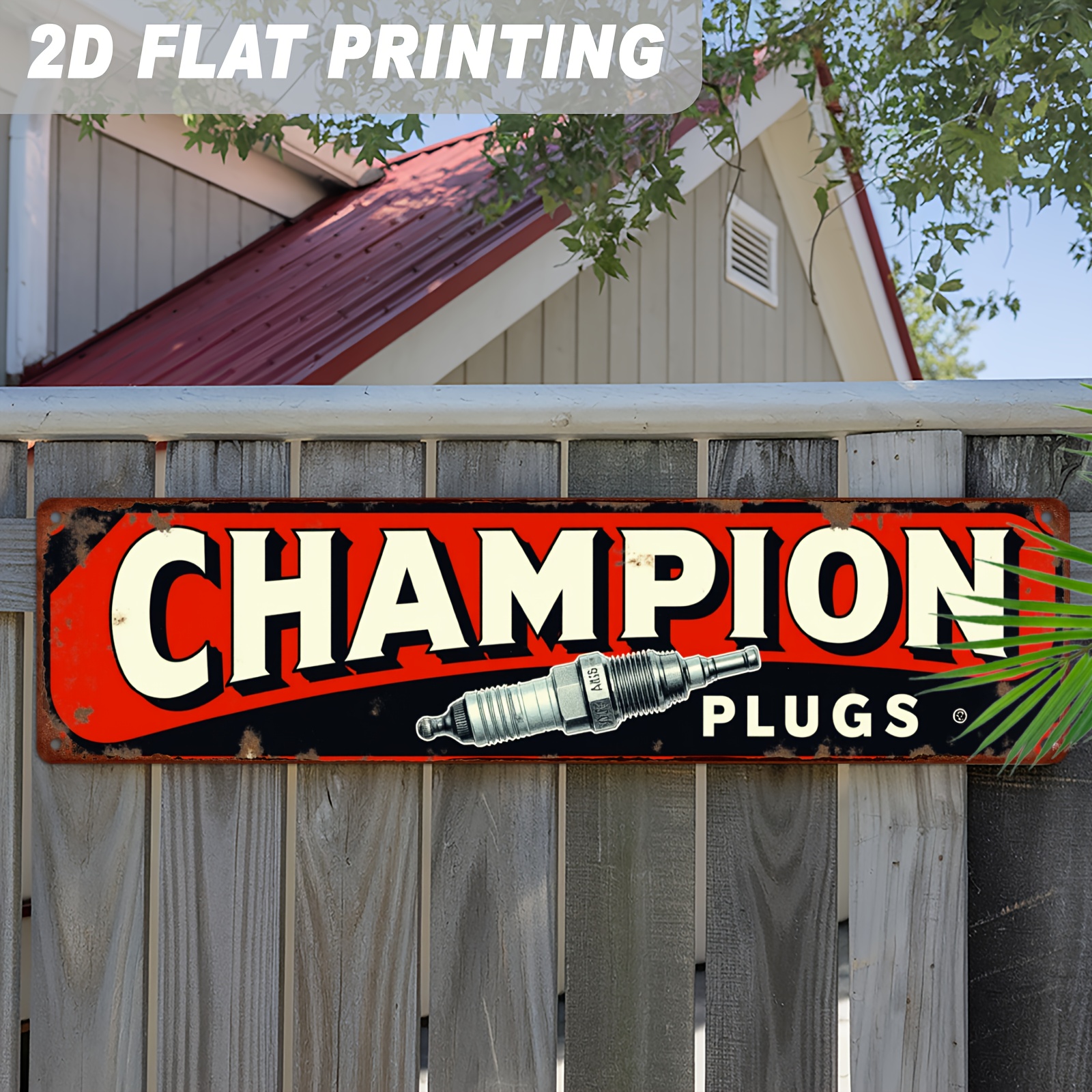 2D Flat, 1pc Champion Plugs Vi - Vintage Collectible Signs recension och pris